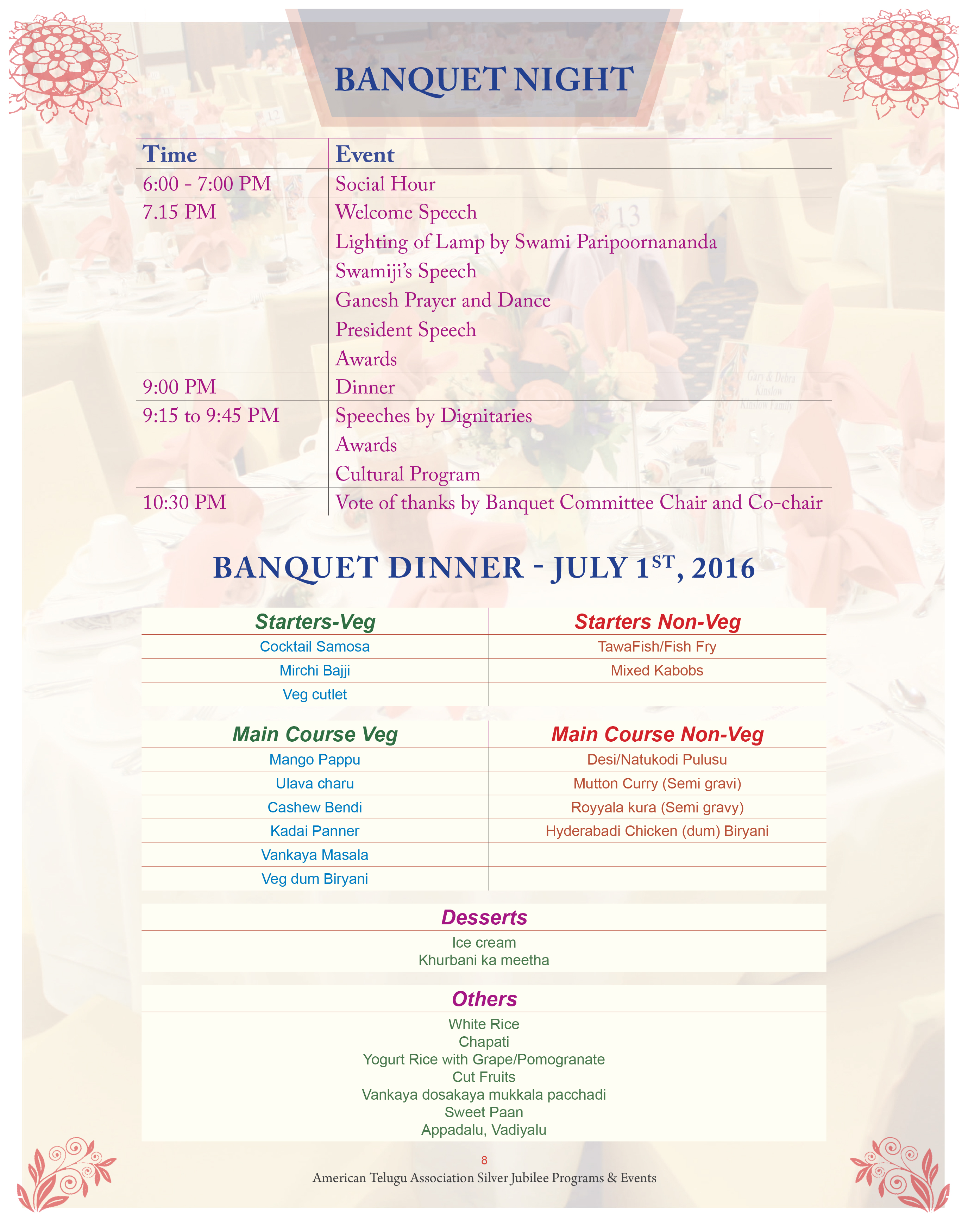 Banquet-programe